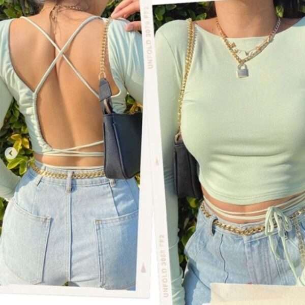 Back Laced  Crop Top