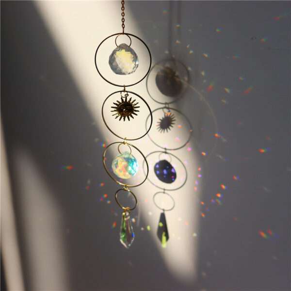 Crystal Wind Chime Star Pendant Sun Suncatcher - Image 2