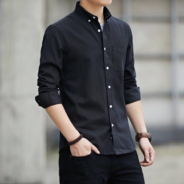 Men's Slim Fit Casual Long Sleeve Shirts - Image 3