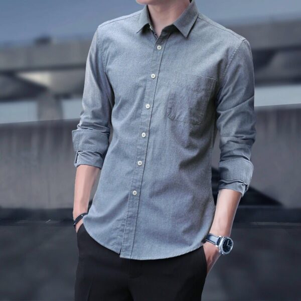 Men's Slim Fit Casual Long Sleeve Shirts - Image 4