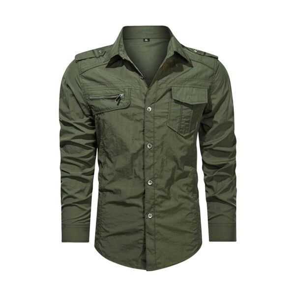 Men's Long Sleeve Solid Casual Fit Shirt - Image 8