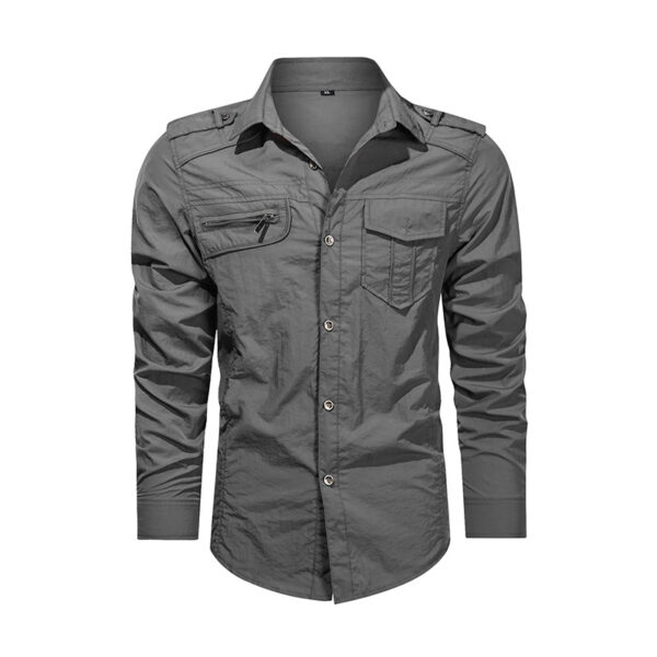 Men's Long Sleeve Solid Casual Fit Shirt - Image 3