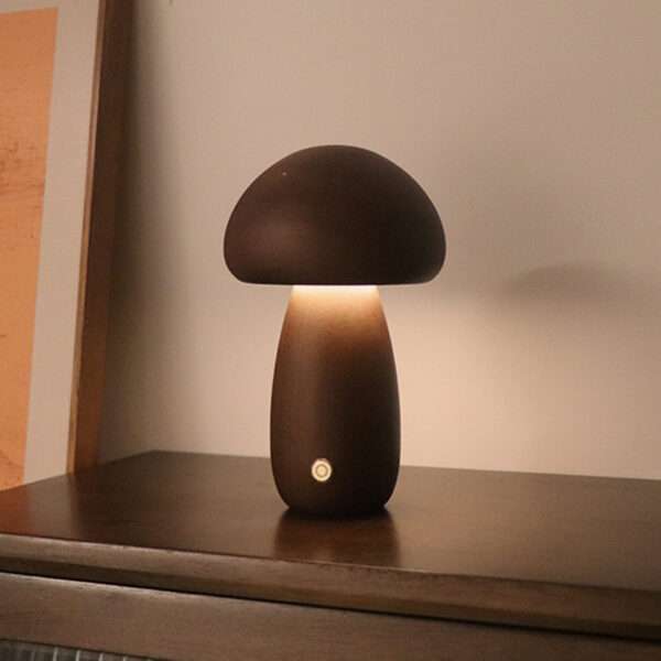 Wooden Mushroom LED Night Light With Touch Switch - Image 5