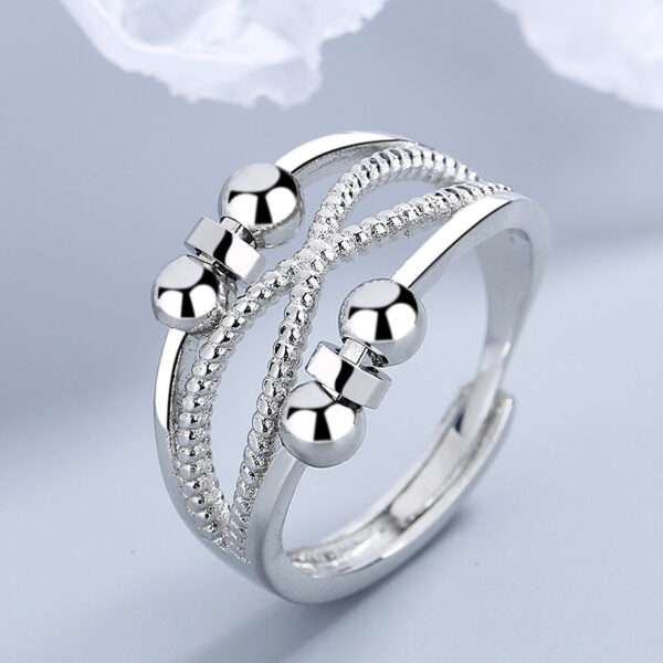 Rotatable Ring With Open Design Fashion Double-layered Hollow Line Anxiety Relief Rings For Women - Image 6