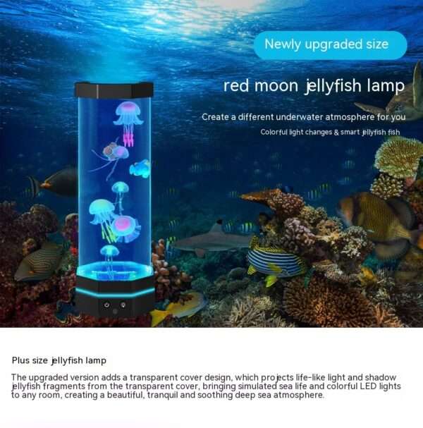 Jellyfish Lava Lamp 17 Colors Changing 15inch Jellyfish Lamp With Remote Control USB Plug-in Bubble Fish Lamp Kids Night Light Creative Projector Lamp Home Decor - Image 2