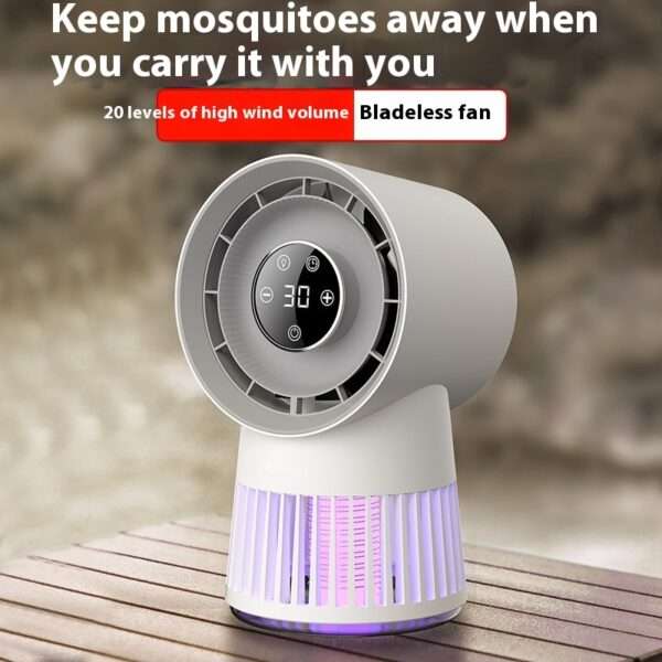 Creative 2-in-1 Mosquito Killing Mini Desk Fan Electric Mosquito Killer USB Rechargeable Fan Night Lamp Home And Outdoor Supplies - Image 7